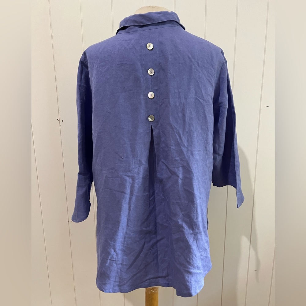 Soft Surroundings Linen Blend blouse top size PL lavender purple